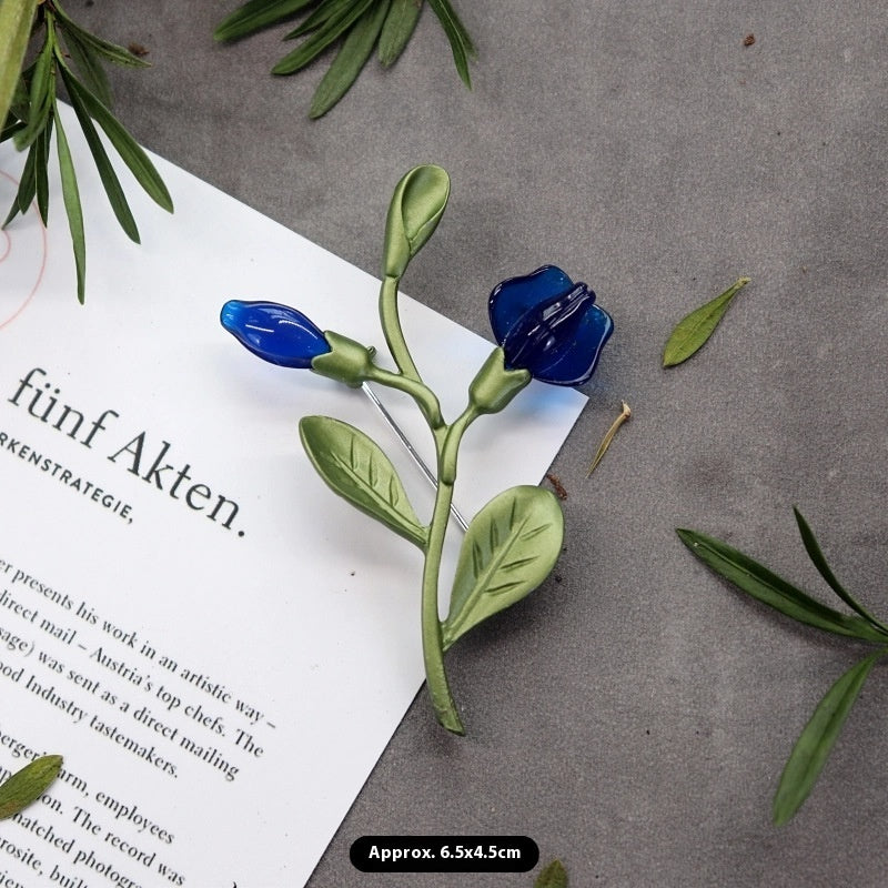 Retro Mori Style Plant Elegant Graceful Pearl Brooch