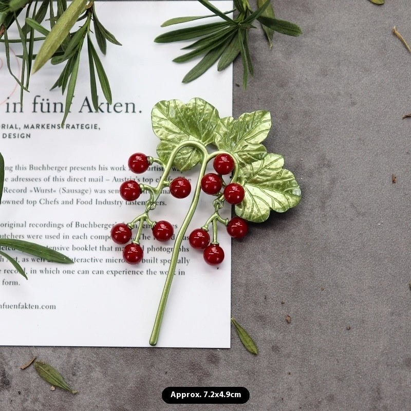 Retro Mori Style Plant Elegant Graceful Pearl Brooch