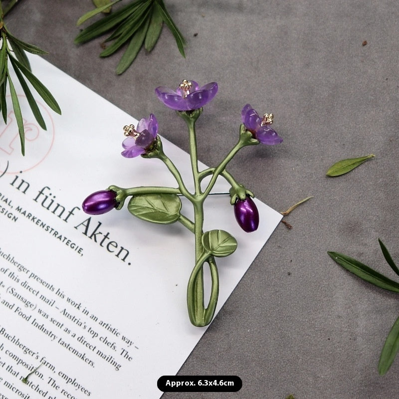 Retro Mori Style Plant Elegant Graceful Pearl Brooch