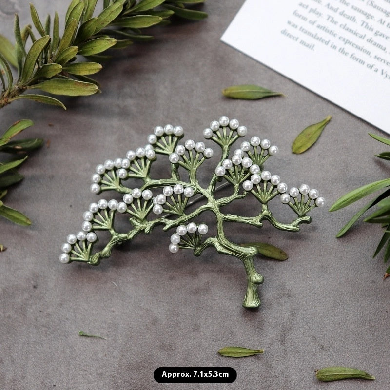 Retro Mori Style Plant Elegant Graceful Pearl Brooch
